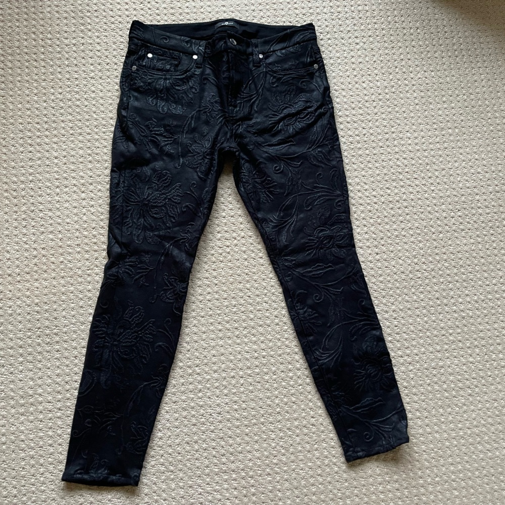 Unique floral black jeans